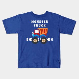 illustration of monster truck with cartoon style. Kids T-Shirt